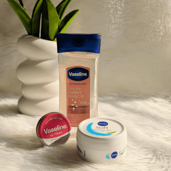 Winter combo 1( Body oil+nivea moisturizer +vaseline lip therapy)