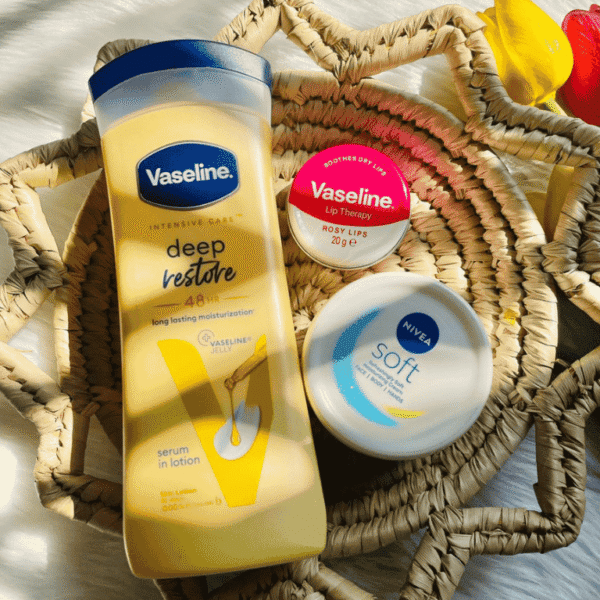 Student friendly combo 1 ( Vaseline lotion + Nivea moisturizer + Vaseline lip balm)
